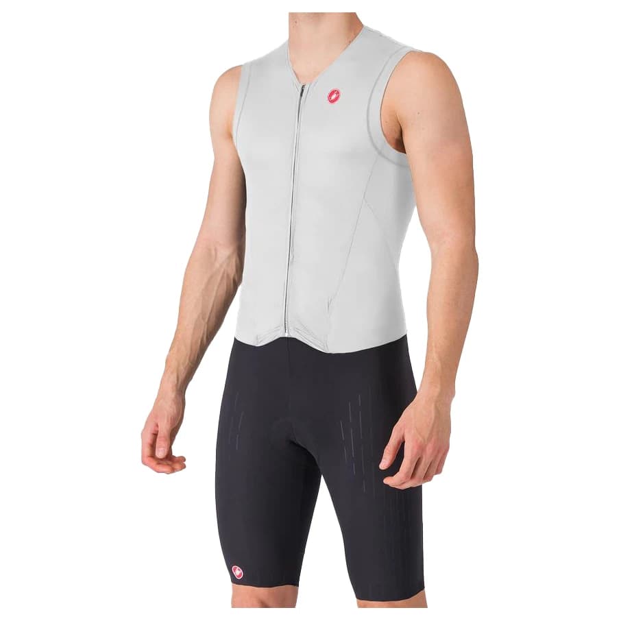 Мъжки скин за колоездене Castelli Free Sanremo Tri Suit Sleeveless Cycling skinsuit - White / Black