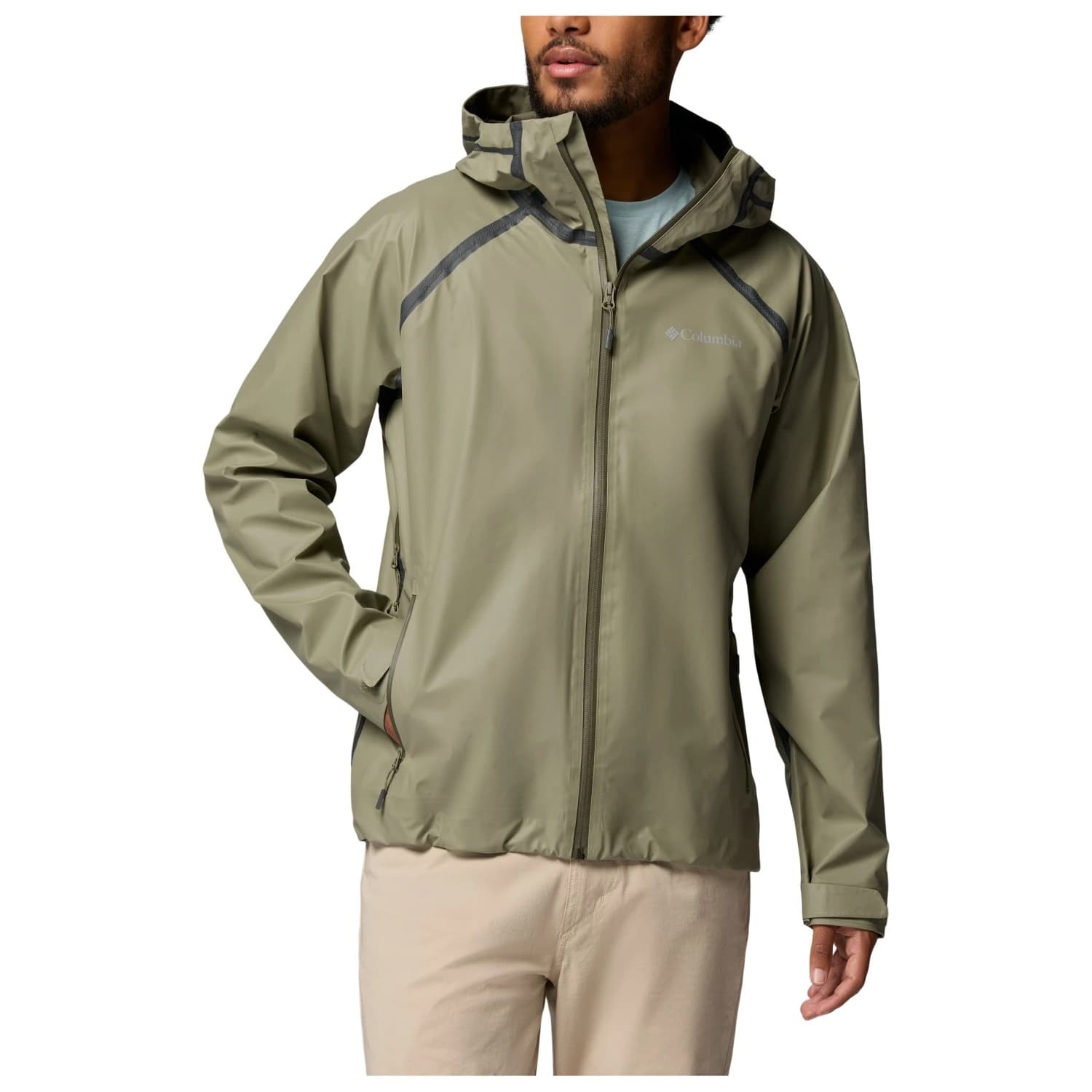 Мъжко водоустойчиво яке Columbia Reign No Shine Jacket Waterproof jacket - Stone Green