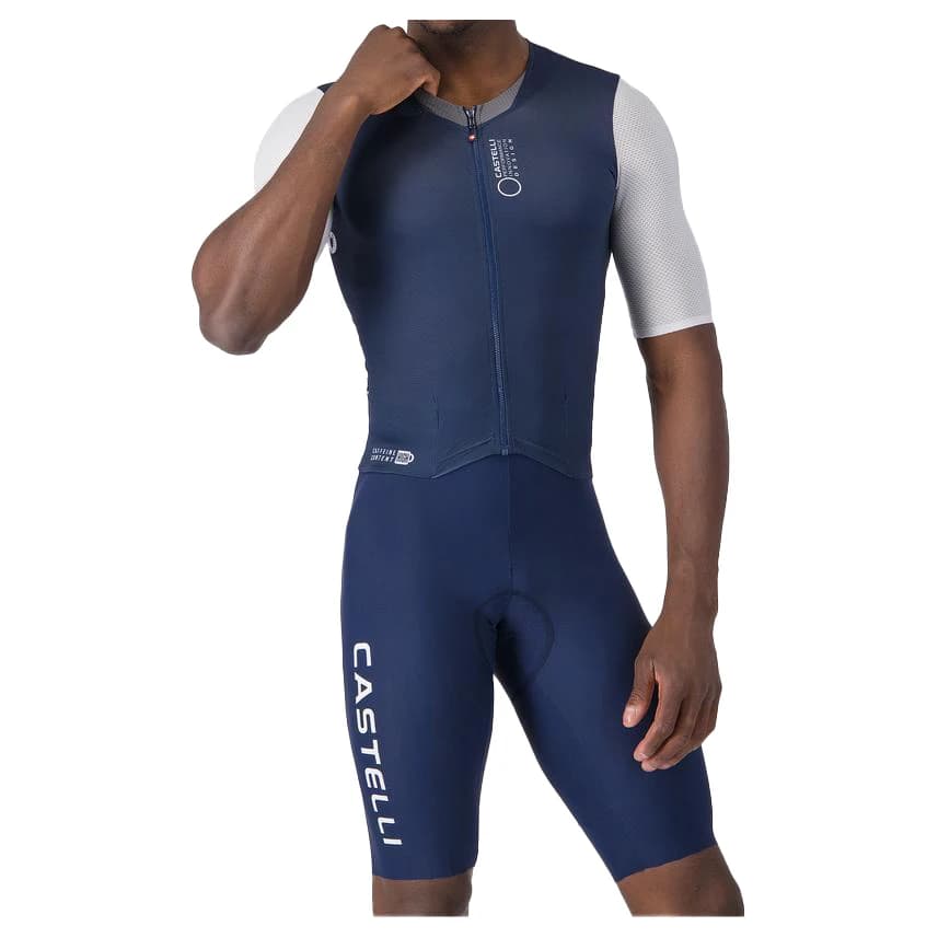 Мъжки скин за колоездене Castelli Saturday Morning Skinsuit Cycling skinsuit - Belgian Blue / White