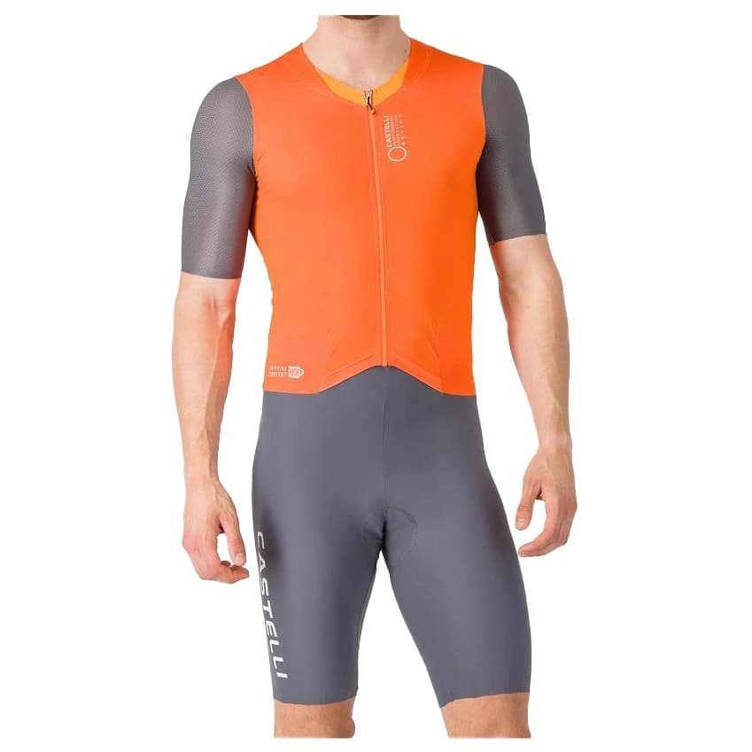 Мъжки скин за колоездене Castelli Saturday Morning Skinsuit Cycling skinsuit - Brilliant Orange / Vivd Orange/S