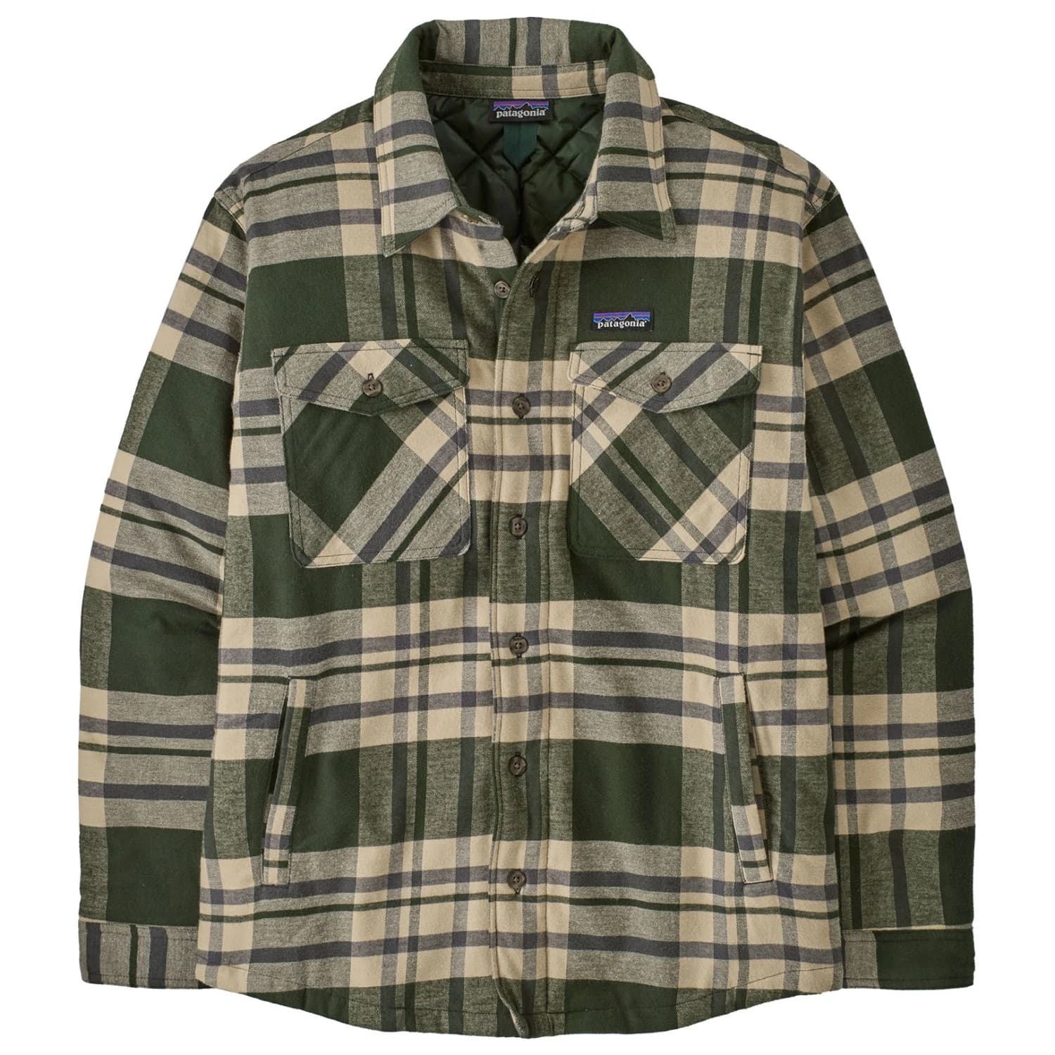 Мъжко ежедневно яке Patagonia Lightweight Insulated Fjord Flannel Shirt Casual jacket - Ashore: Old Growth Green
