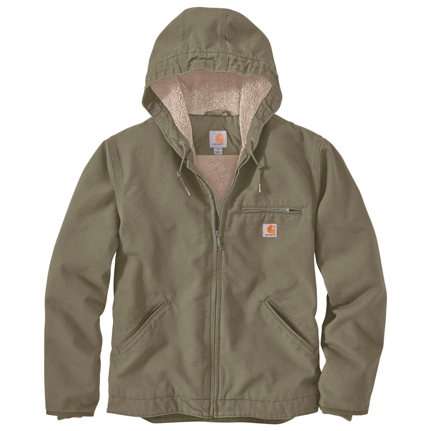 Ежедневно яке Carhartt Washed Duck Sherpa Lined Jacket Casual jacket - Burnt Olive