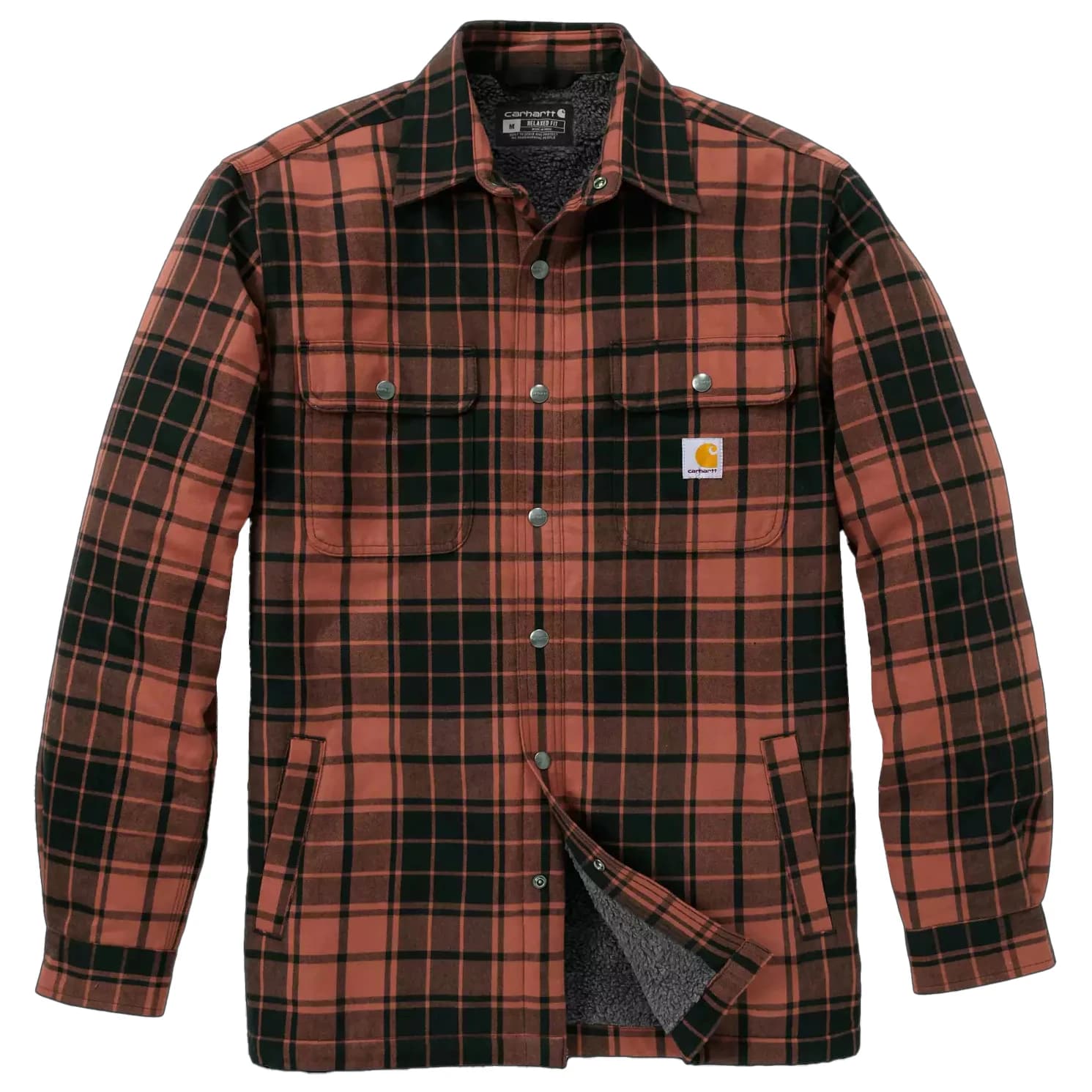Мъжко ежедневно яке Carhartt Flannel Sherpa-Lined Shirt Jacket Casual jacket - Homestead Red