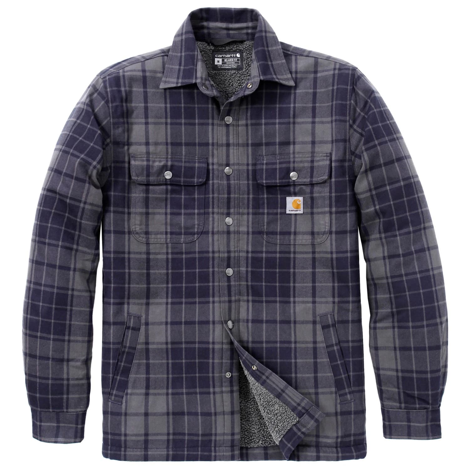 Мъжко ежедневно яке Carhartt Flannel Sherpa-Lined Shirt Jacket Casual jacket - Navy / Shadow