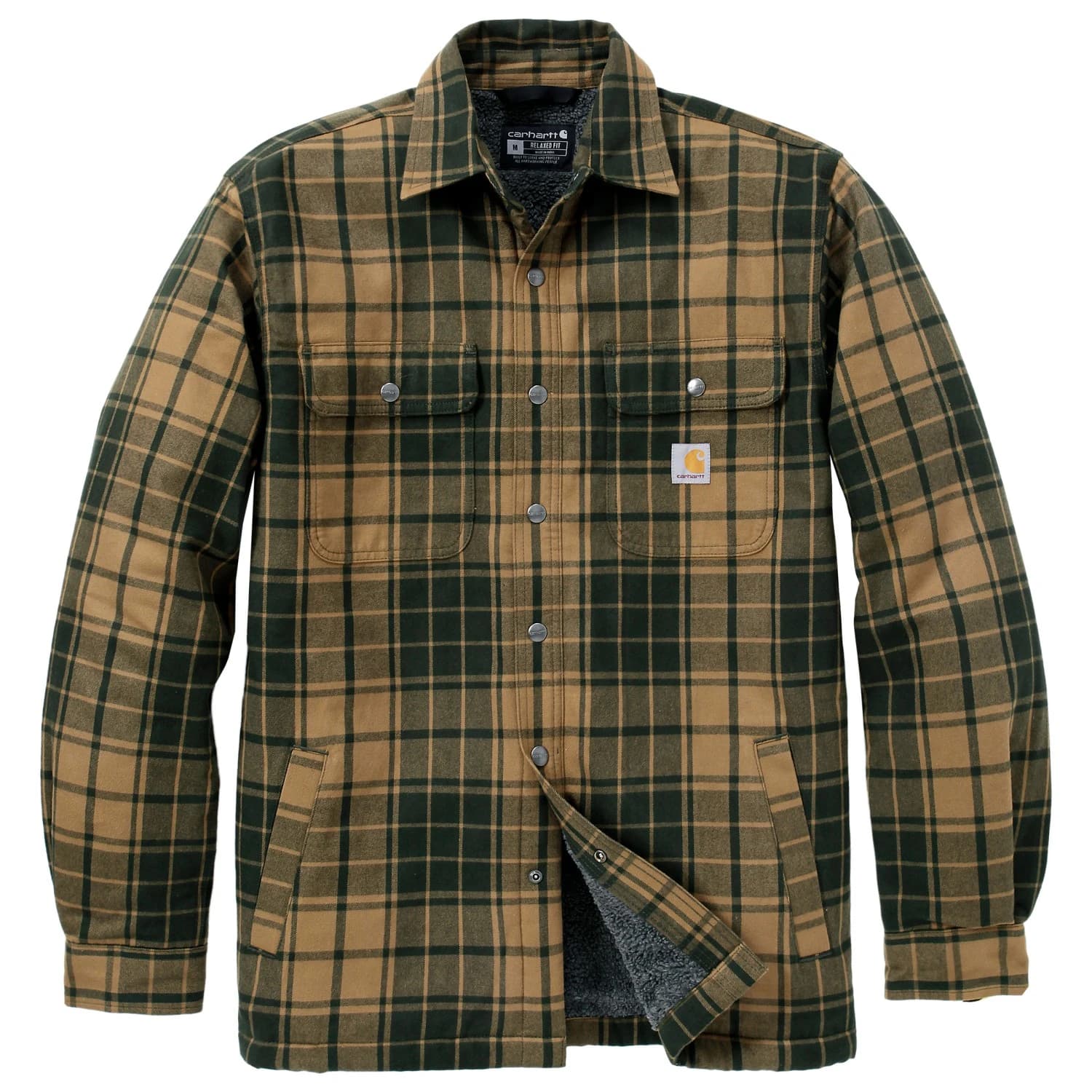 Мъжко ежедневно яке Carhartt Flannel Sherpa-Lined Shirt Jacket Casual jacket - Night Fatigue