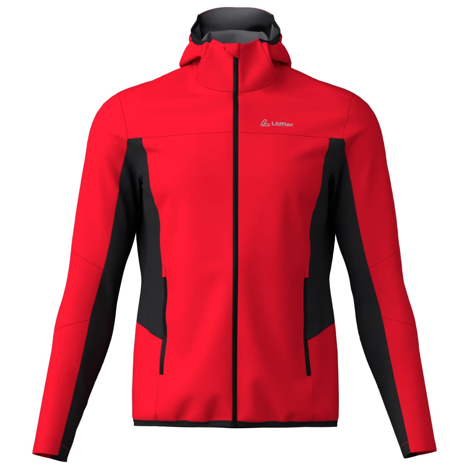 Софтшел яке Löffler Hooded Jacket North Airblocc Light Softshell jacket - Red