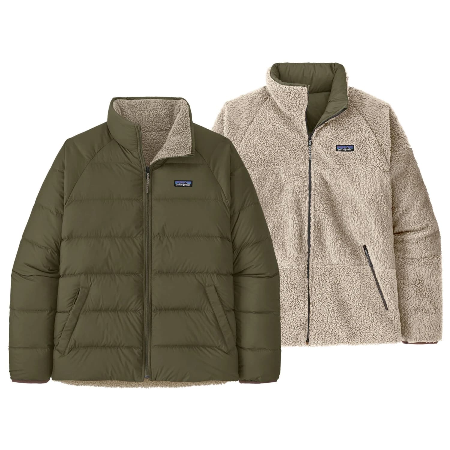 Мъжко пухено яке Patagonia Reversible Silent Down Jacket - Basin Green