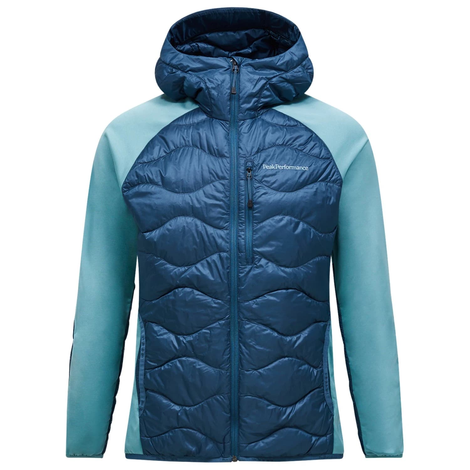 Мъжко пухено яке Peak Performance Helium Down Hybrid Hood Down jacket - Mountain Lake