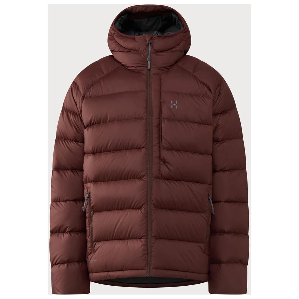 Пухено яке Haglöfs Rosson Down Hood Down jacket - Maroon Trail