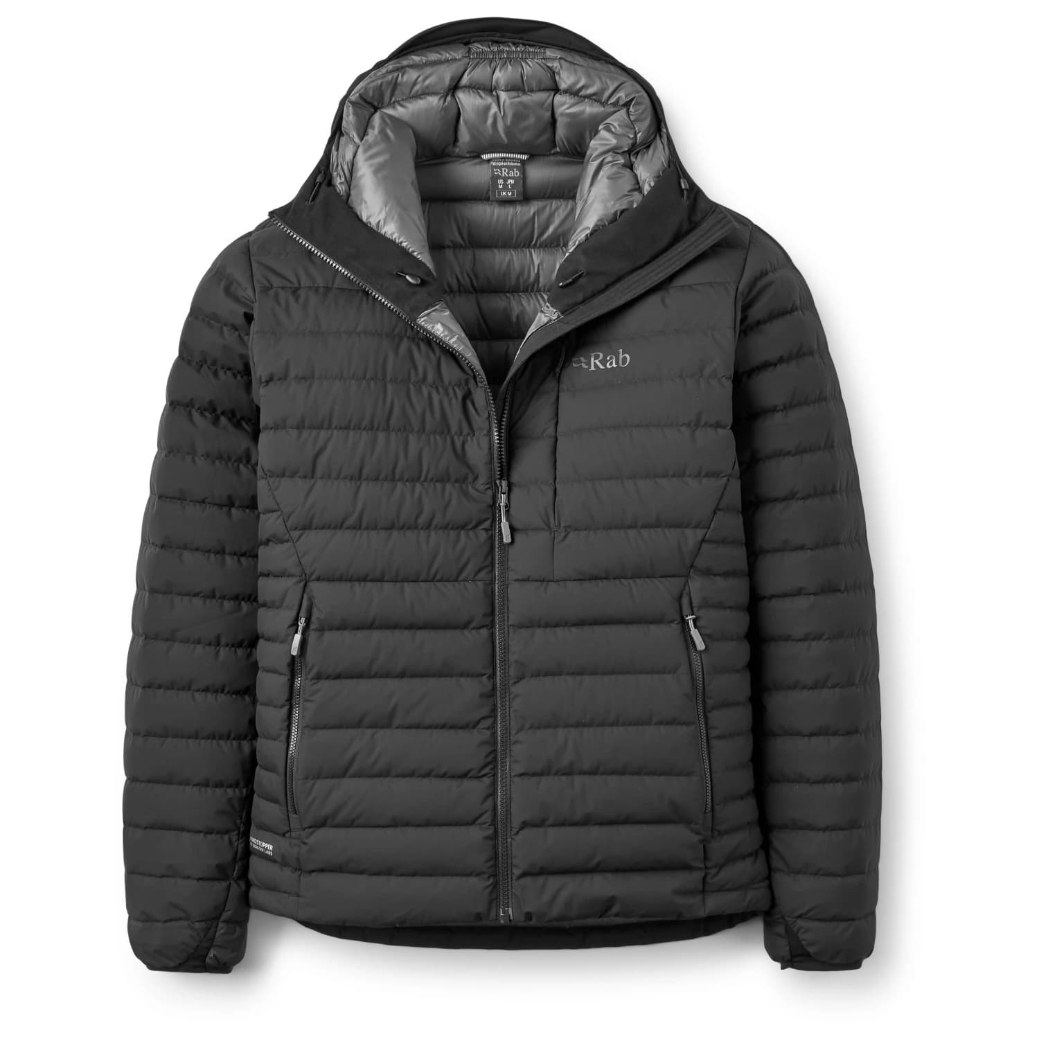 Мъжко пухено яке Rab Microlight Windstopper Hoody Down jacket - Black