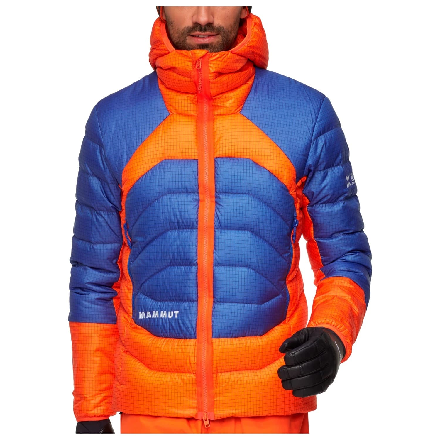 Мъжко пухено яке Mammut Eiger Nordwand Light Down Insulation Hooded Jacket Down jacket - Eiger Orange / Eiger Blue
