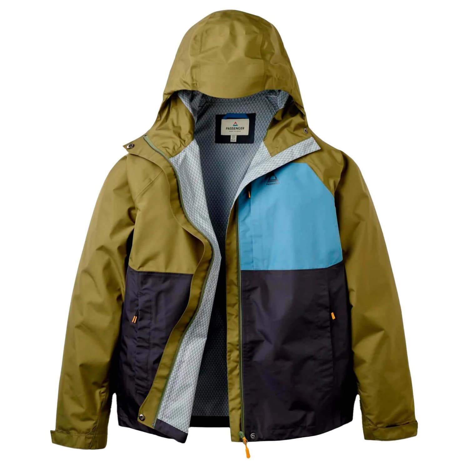 Мъжко водоустойчиво яке Passenger Trailscape Recycled Waterproof Jacket - Faded Black / Khaki