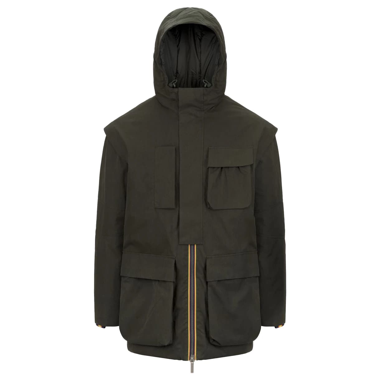 Мъжко яке парка K-Way Otto Cotton Feel Parka - Green Blackish Combo