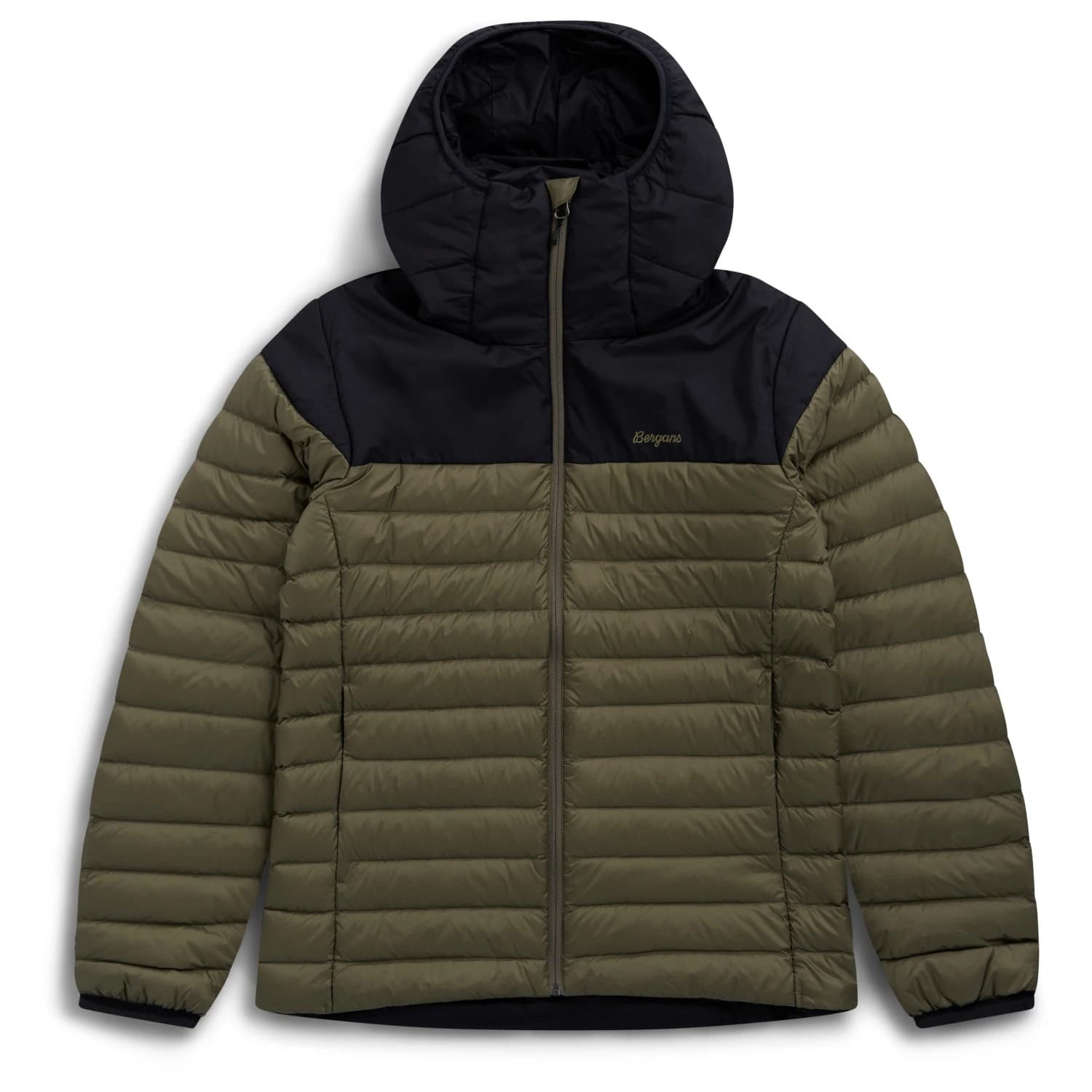 Мъжко пухено яке Bergans Lom Light Down Hood Jacket Down jacket - Green Mud/Dark Shadow Grey