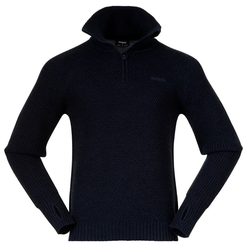 Мъжки вълнен пуловер Bergans Ulriken Jumper Merino jumper - Navy Blue