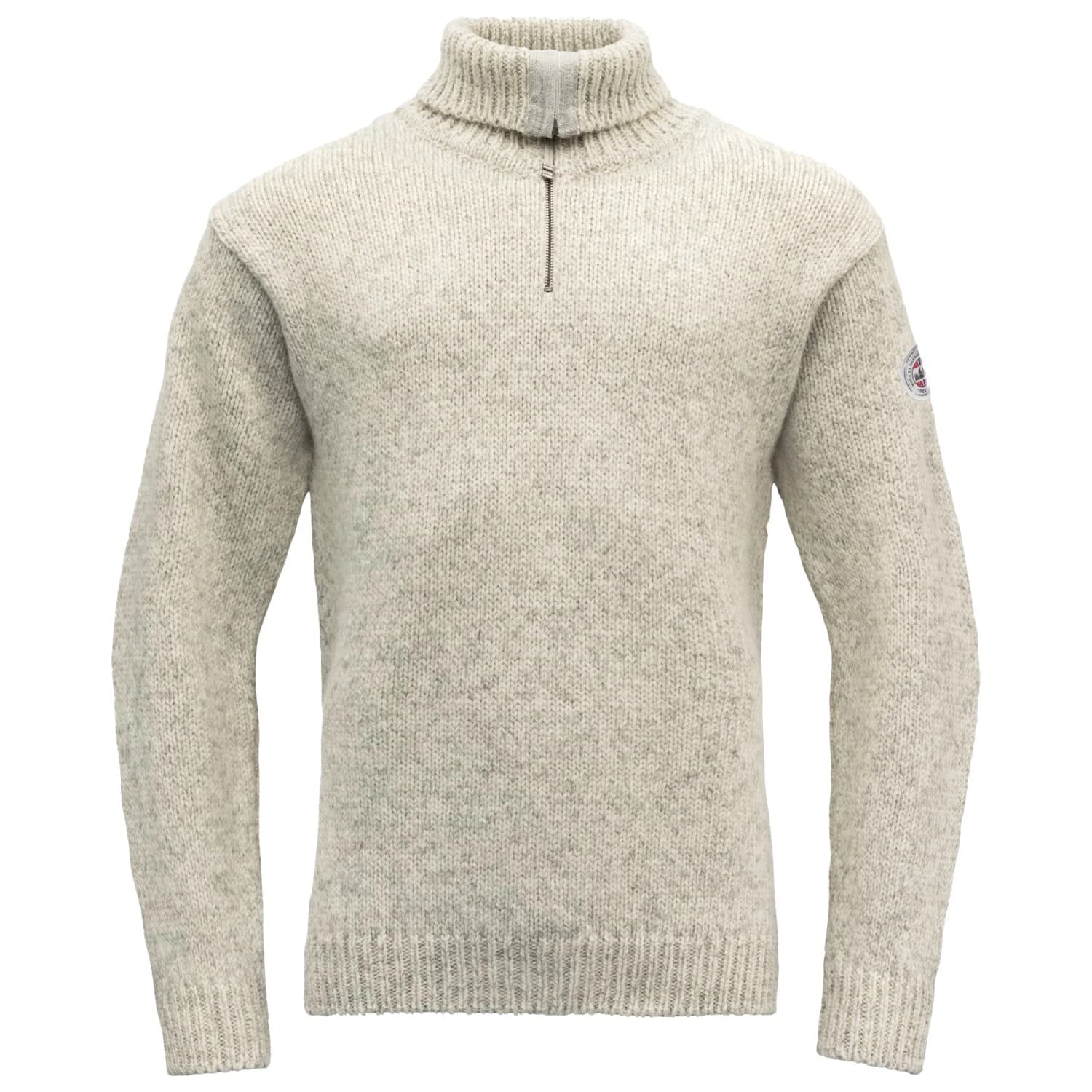 Вълнен пуловер Devold Nansen Sweater Zip Neck Merino jumper - Grey Melange