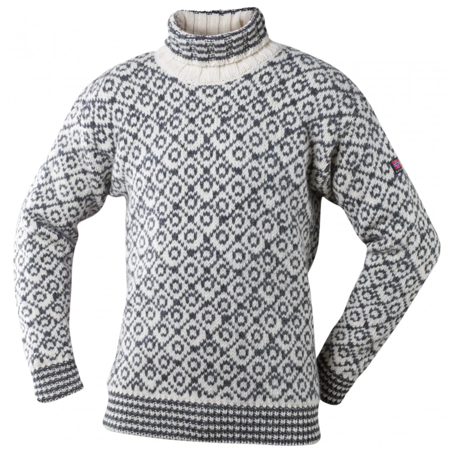 Вълнен пуловер Devold Svalbard Sweat Highneck Wool jumper - Off-White / Anthracite