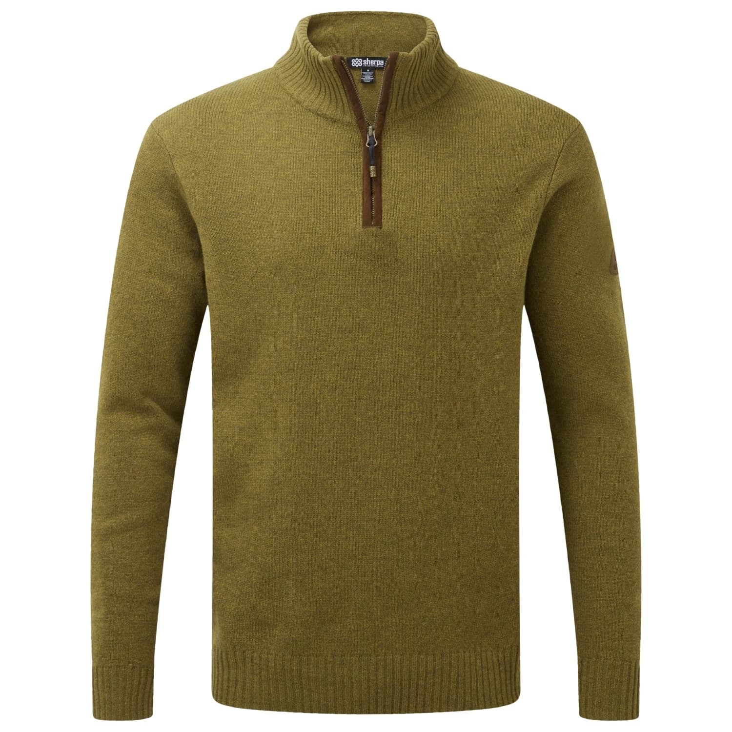 Вълнен пуловер Sherpa Kantega Quarter Zip Sweat Merino jumper - Moss