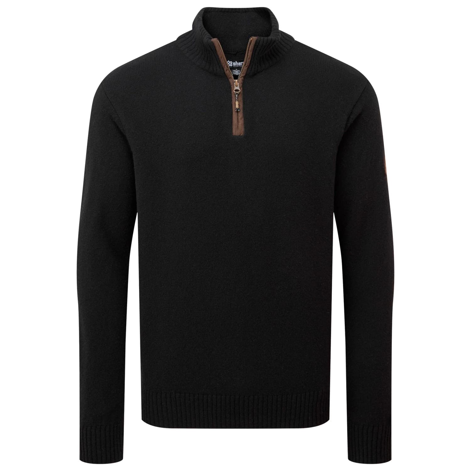 Вълнен пуловер Sherpa Kantega Quarter Zip Sweat Merino jumper - True Black