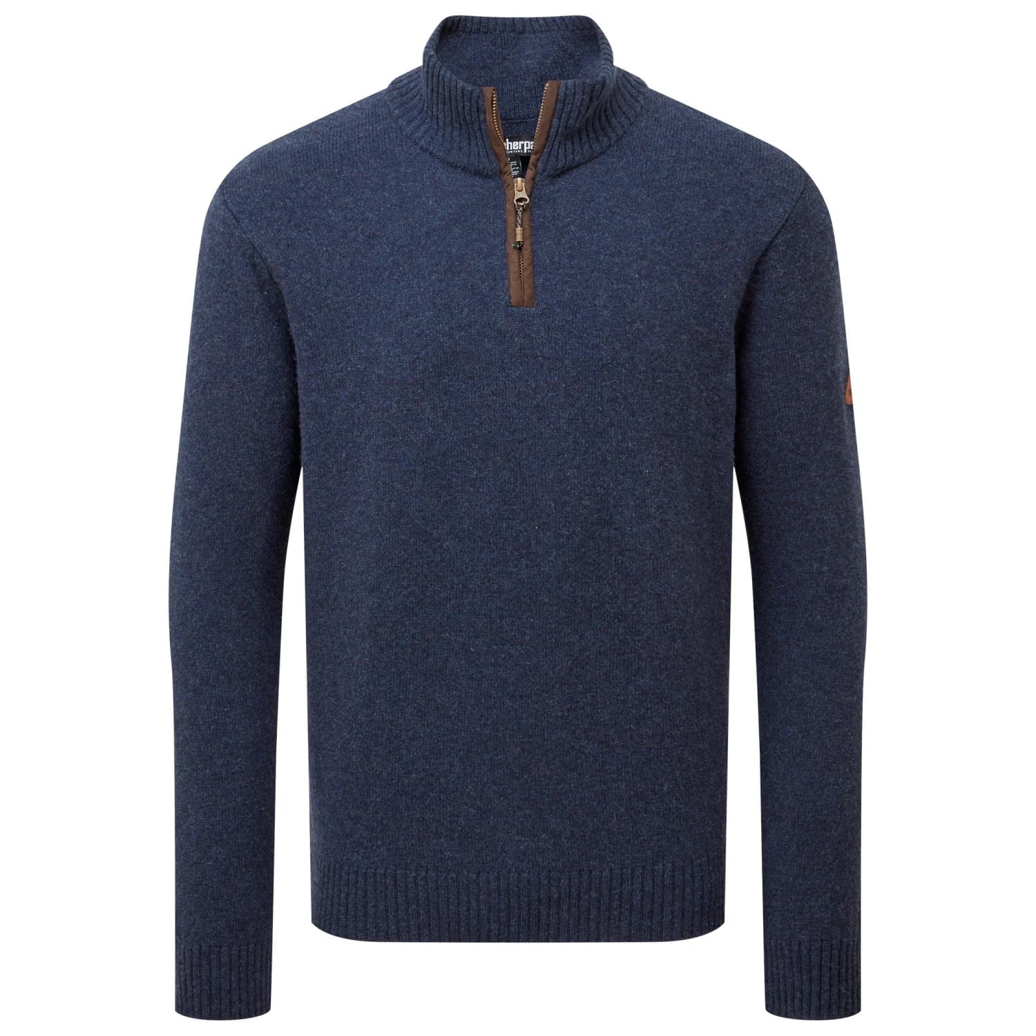 Вълнен пуловер Sherpa Kantega Quarter Zip Sweat Merino jumper - Umber Blue