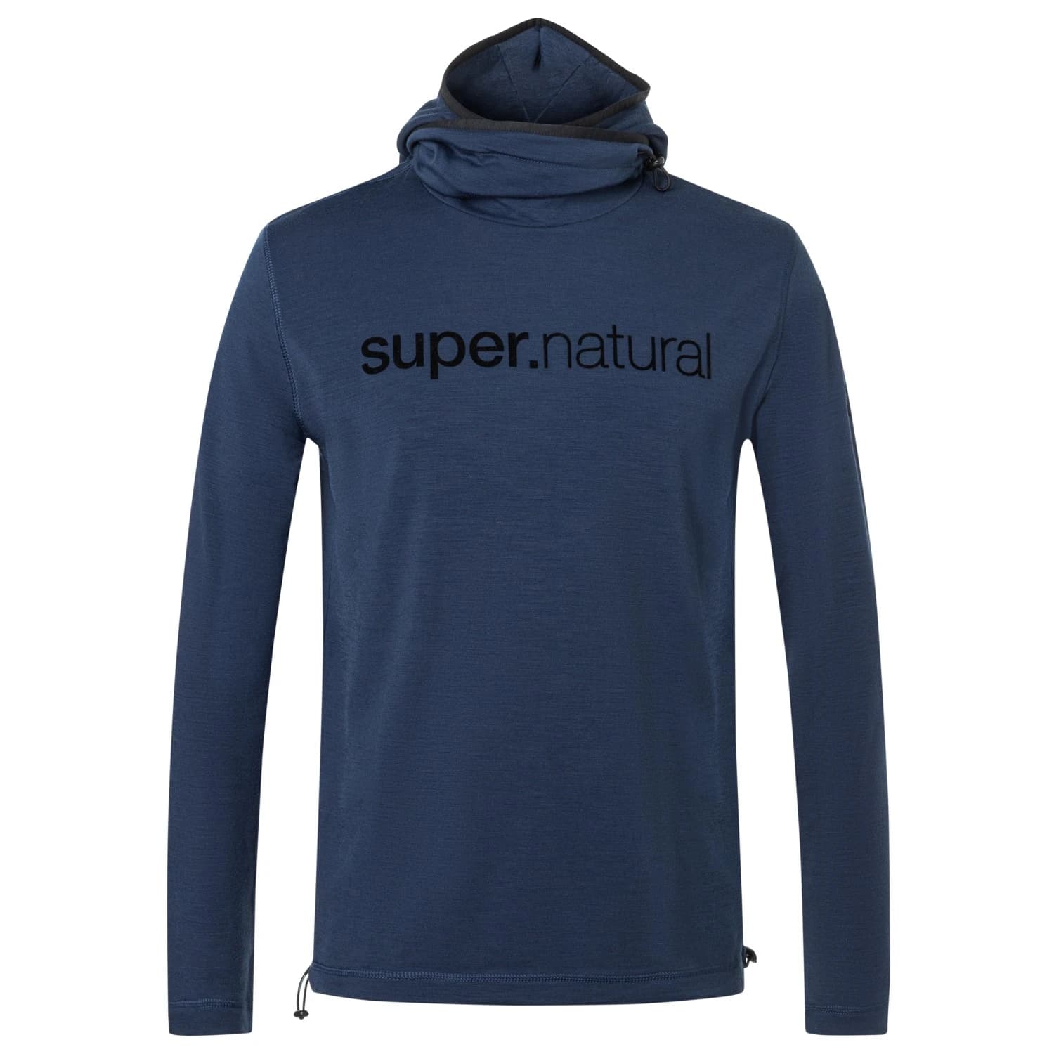 Мъжки вълнен пуловер Super.natural Alpine Hooded II Hoodie - Blue Iris
