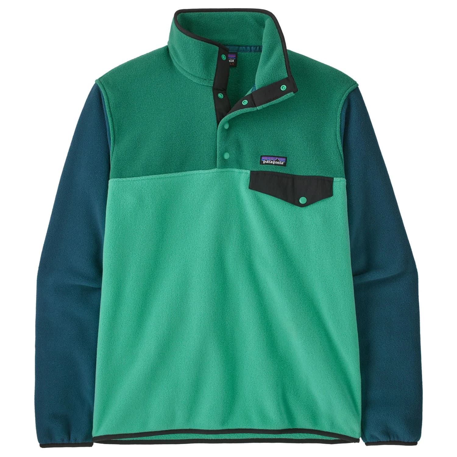 Мъжки поларен пуловер Patagonia Lightweight Synch Snap-T P/O Fleece jumper - Aqua Stone