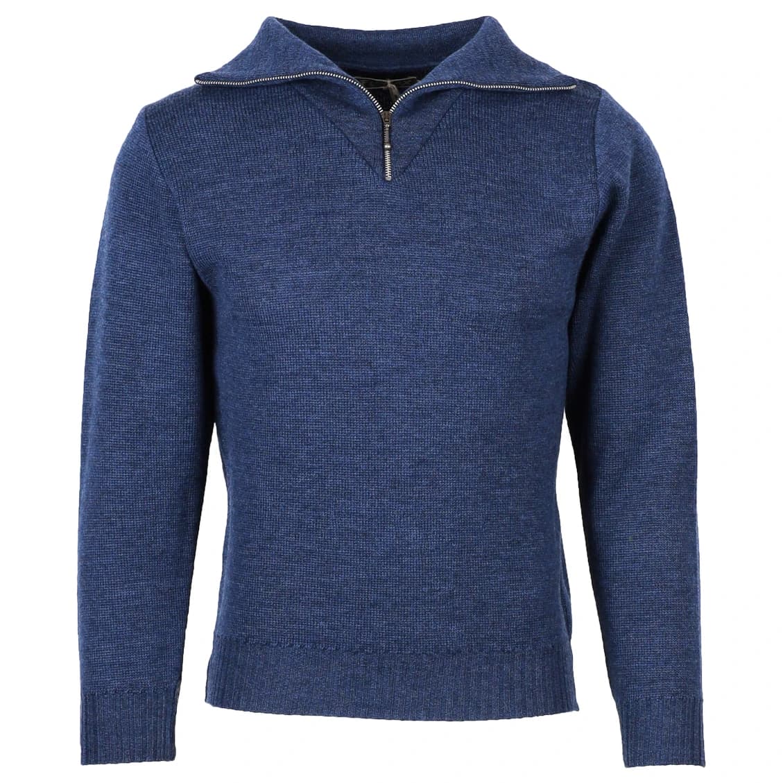 Мъжки вълнен пуловер Flomax Troyer Udo Wool jacket - Jeans Melange