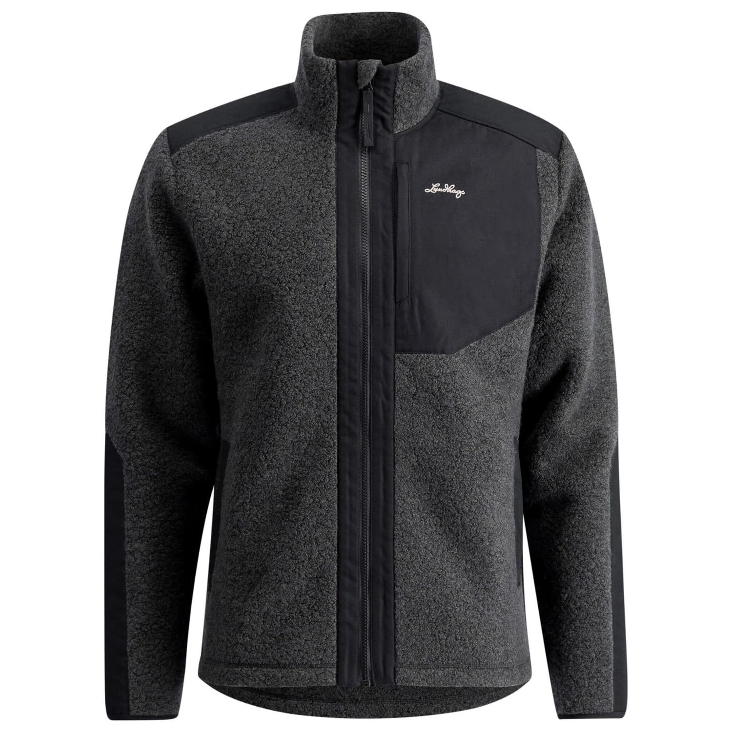 Мъжко вълнено яке Lundhags Saruk Wool Pile Mid Full Zip Fleece jacket - Charcoal