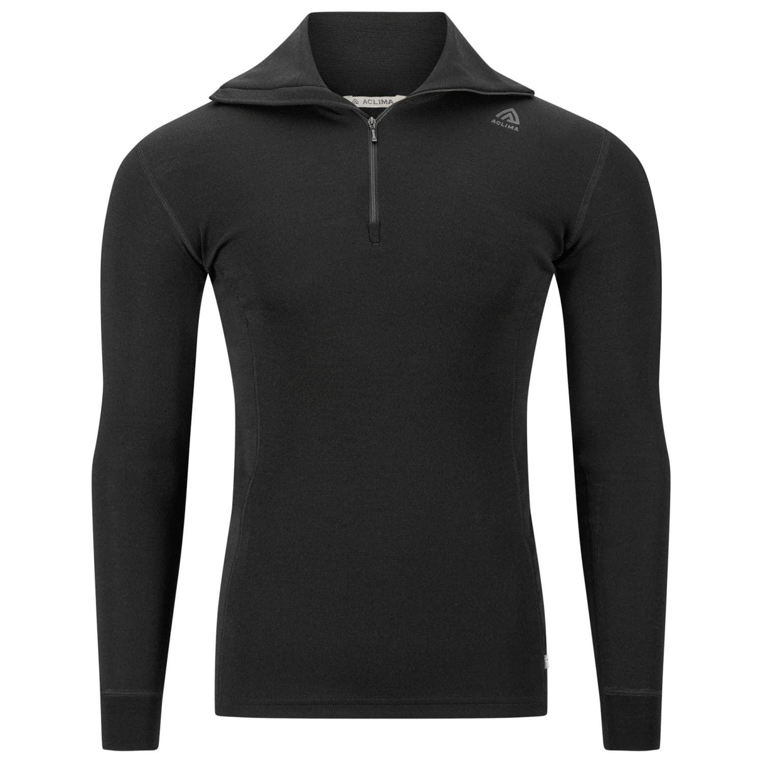 Мъжка мериносова блуза Aclima Warmwool Polo Merino jumper - Jet Black