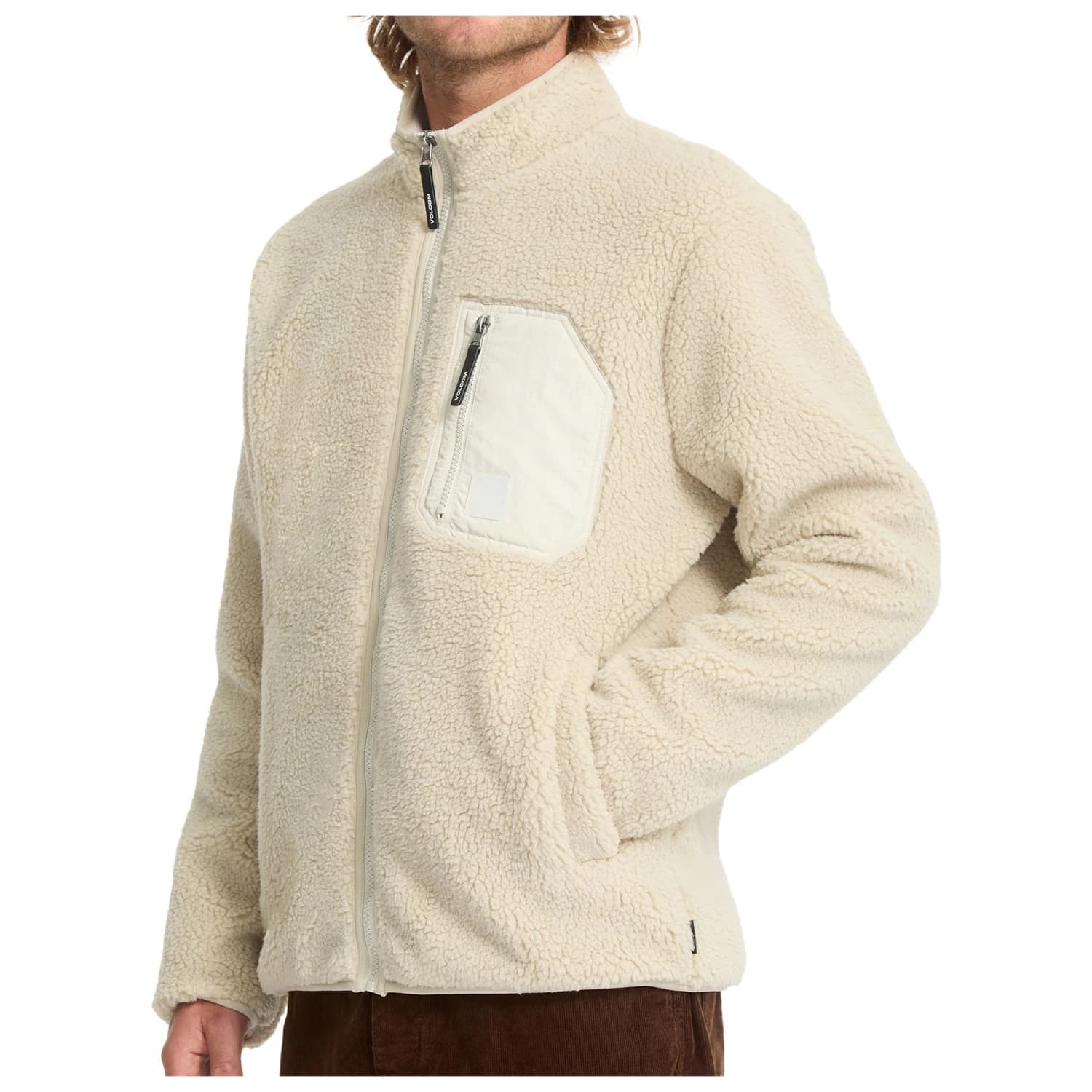 Мъжко поларено яке Volcom Muzzer Fuzzar Zip Fleece jacket - Stone
