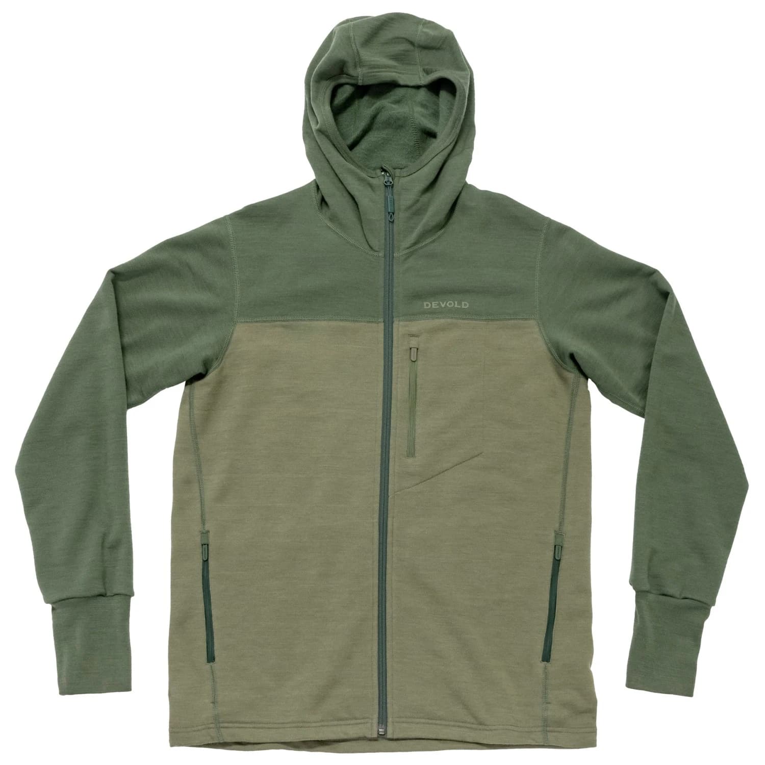 Мъжко вълнено яке Devold Explorer Merino Hooded Jacket Merino jacket - Forest / Lichen