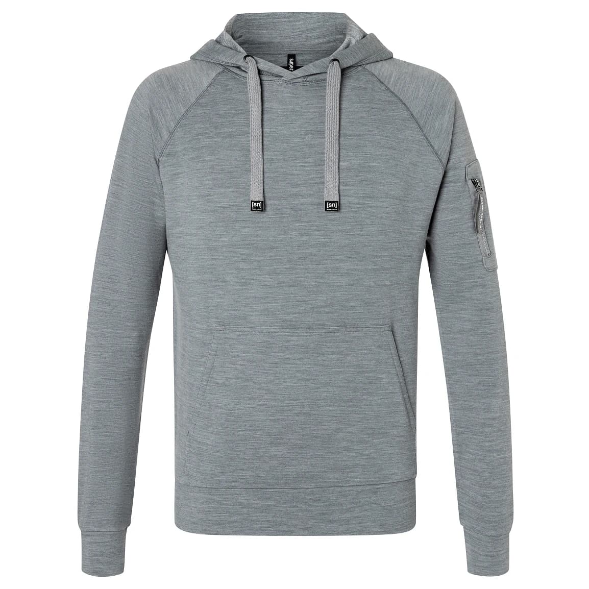 Мъжки вълнен пуловер super.natural Favourite Pocket Hoodie Merino hoodie - Cashmere Grey Melange