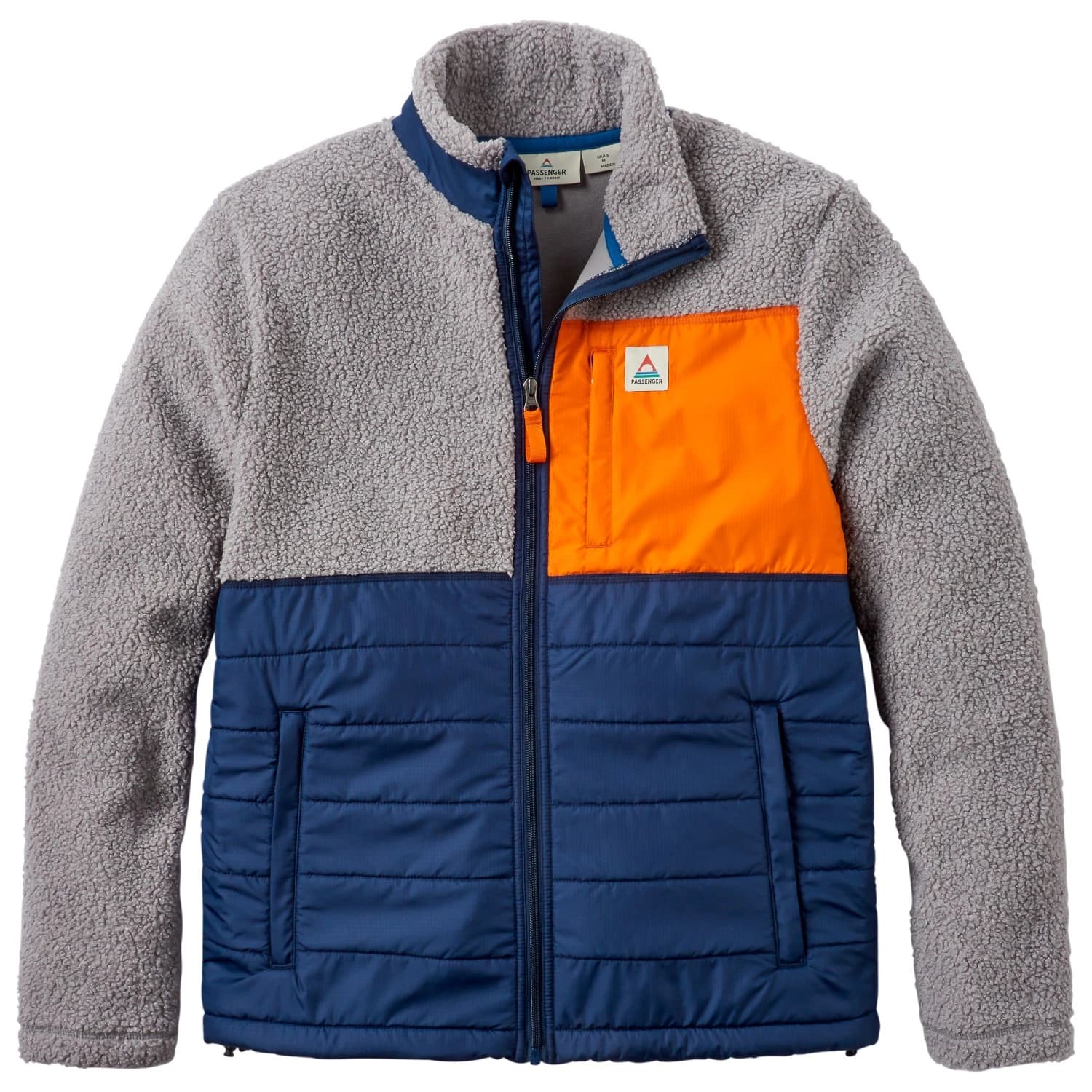 Поларено яке Passenger Born Explorer Recycled Polar-Lined Sherpa Fleece Fleece jacket - Steel Grey
