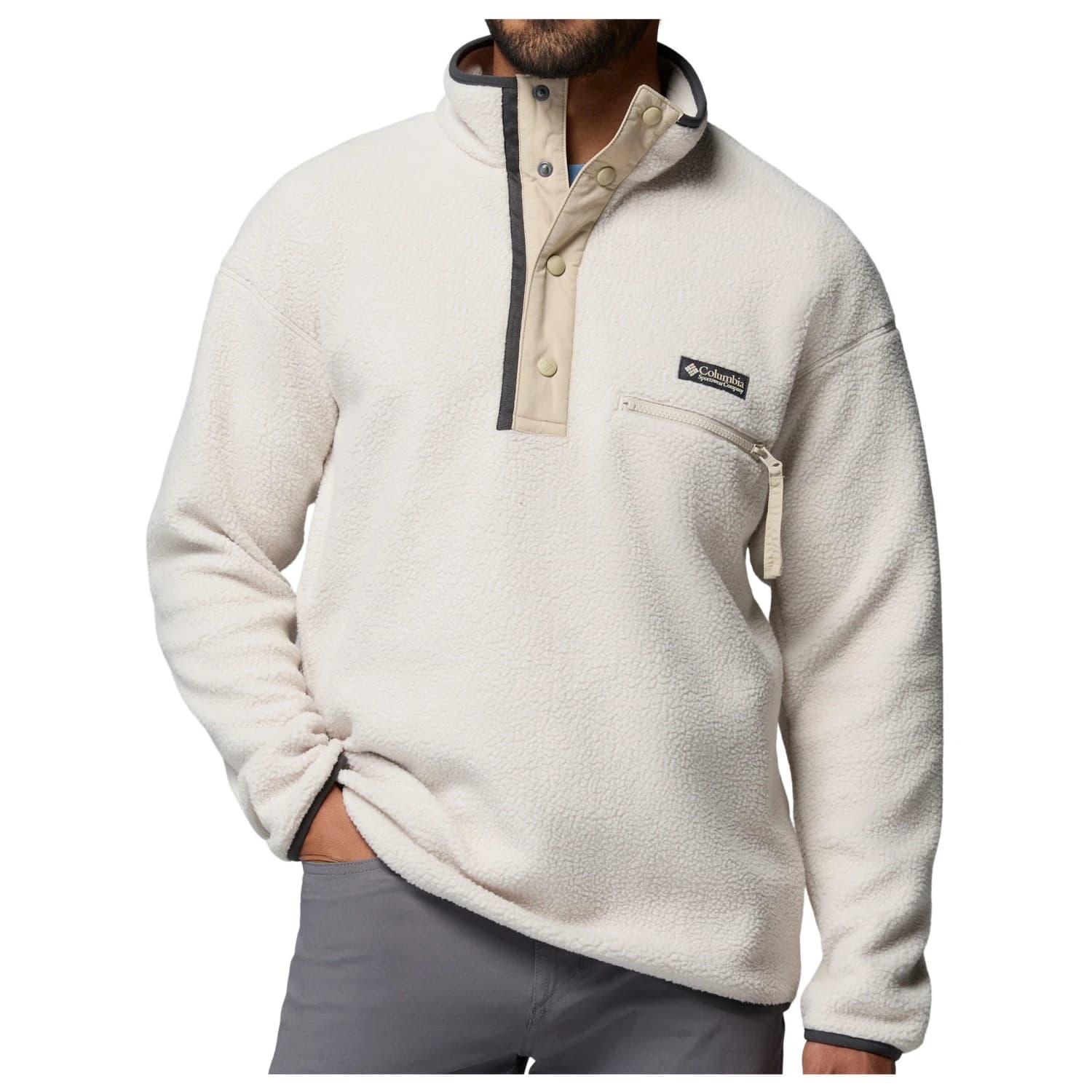 Мъжки поларен пуловер Columbia Helvetia II Half Snap Fleece Fleece jumper - Dark Stone