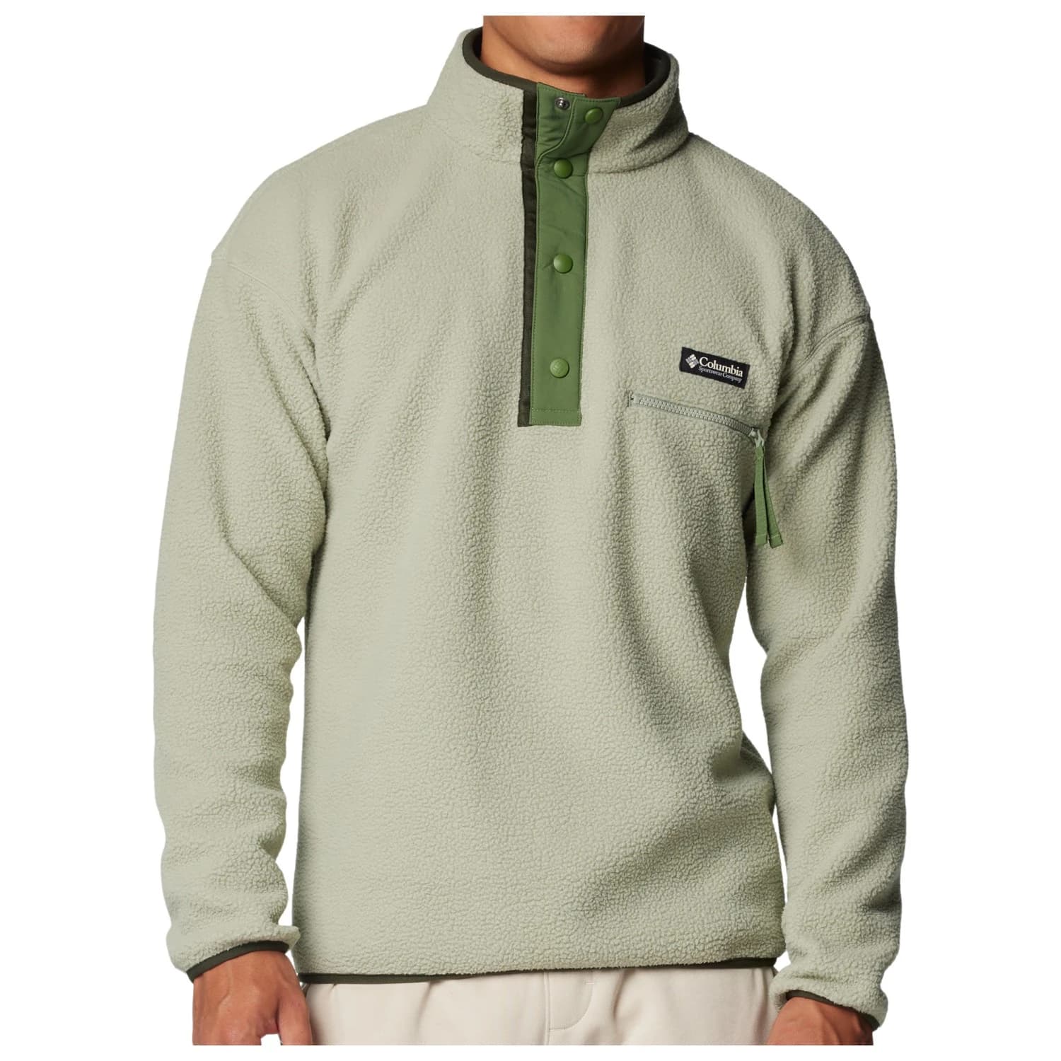 Мъжки поларен пуловер Columbia Helvetia II Half Snap Fleece Fleece jumper - Safari