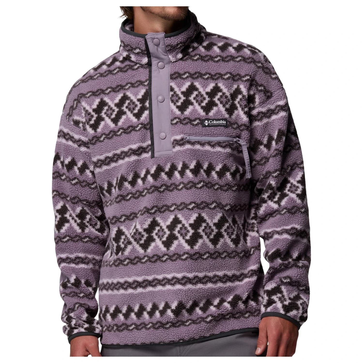 Мъжки поларен пуловер Columbia Helvetia II Printed Half Snap Fleece Fleece jumper - Shale Purple / Knitknot