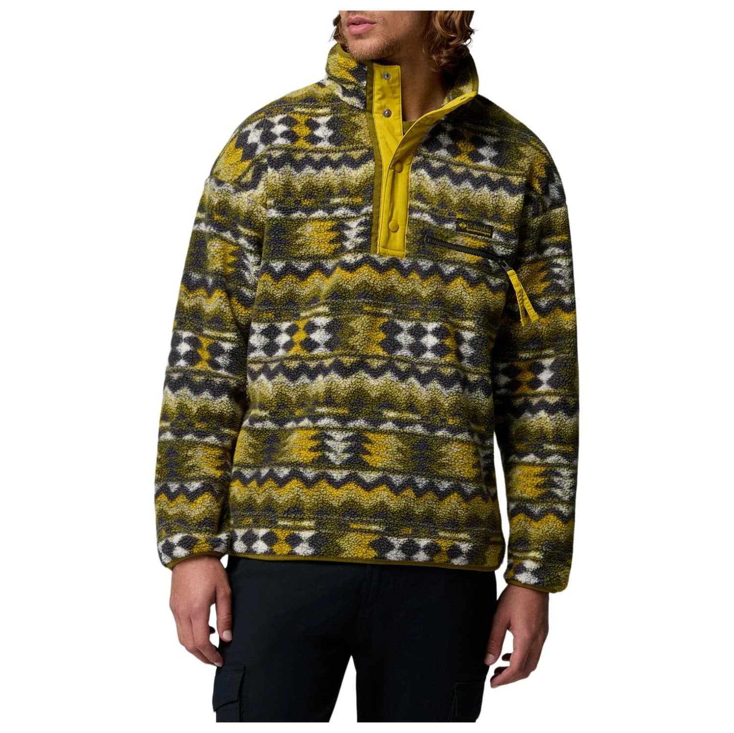 Мъжки поларен пуловер Columbia Helvetia II Printed Half Snap Fleece Fleece jumper - Mossy Green / Retrotree