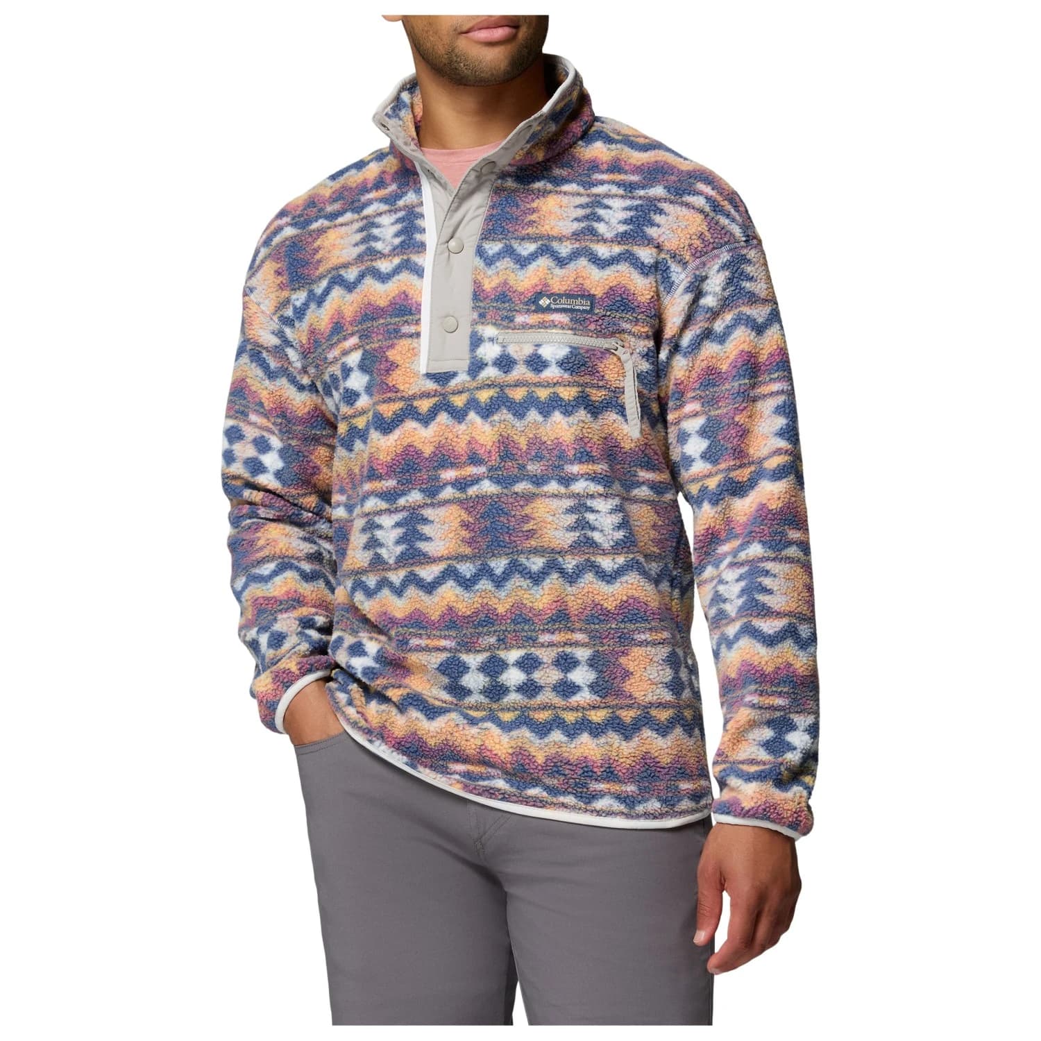 Поларен пуловер Columbia Helvetia II Printed Half Snap Fleece Fleece jumper - Sea Salt / Retrotree