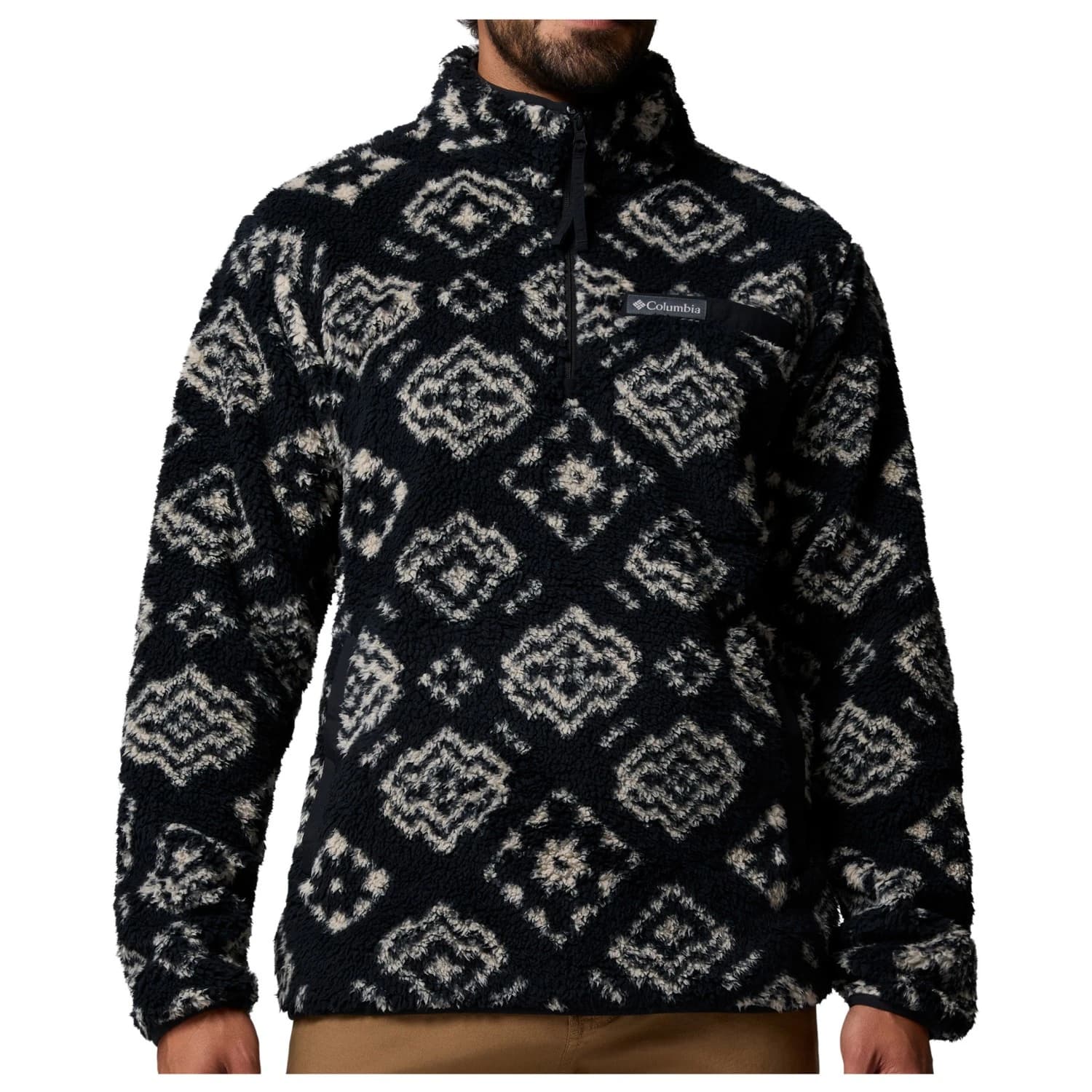 Мъжки поларен пуловер Columbia Rugged Ridge High Pile Half Zip Fleece jumper - Black Checked Out / Black