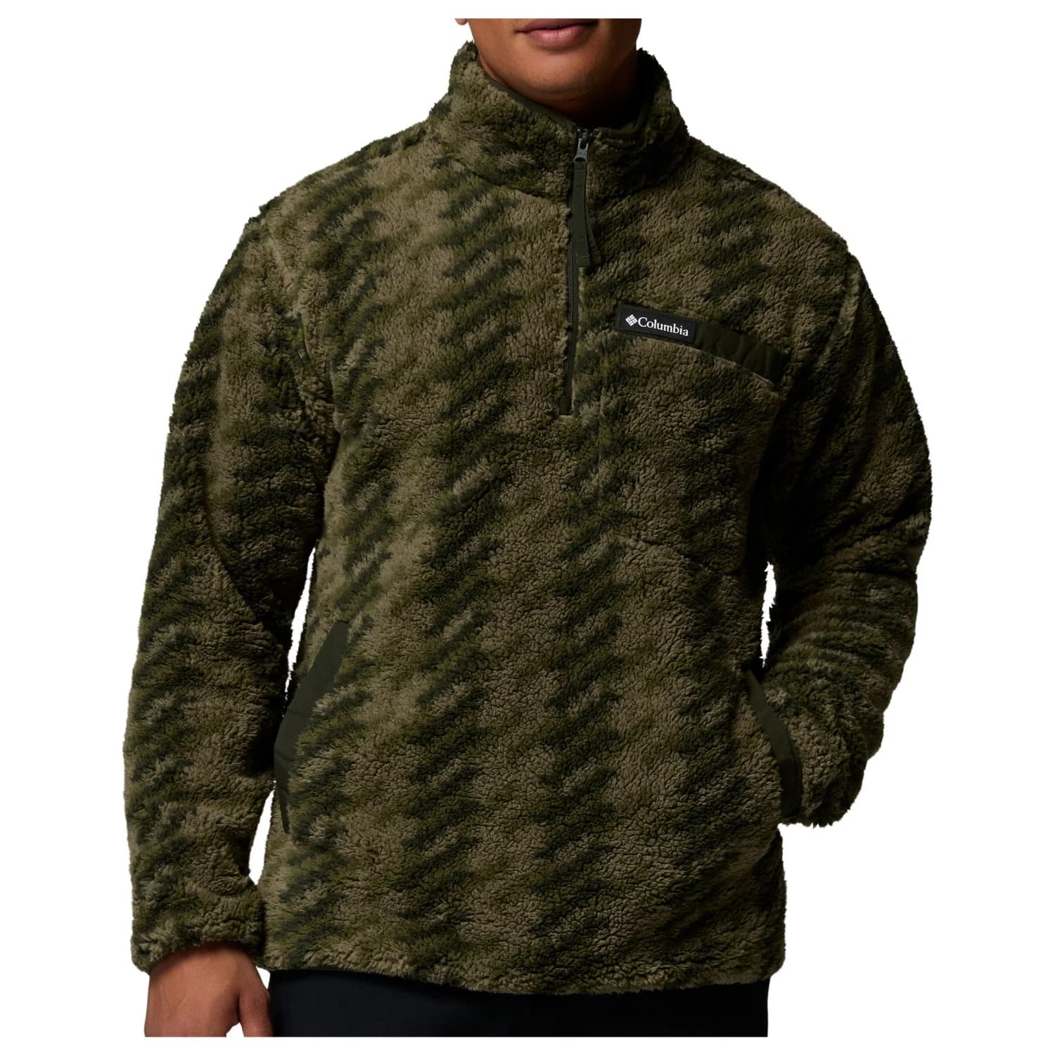 Мъжки поларен пуловер Columbia Rugged Ridge High Pile Half Zip Fleece jumper - Stone Green Twills / Greenscape