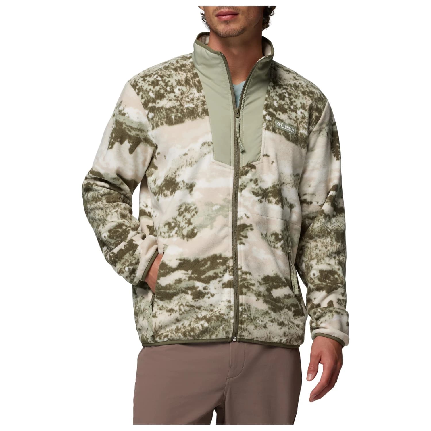 Мъжко поларено яке Columbia Sequoia Grove Printed Full Zip Fleece jacket - Safari / Fieldaze