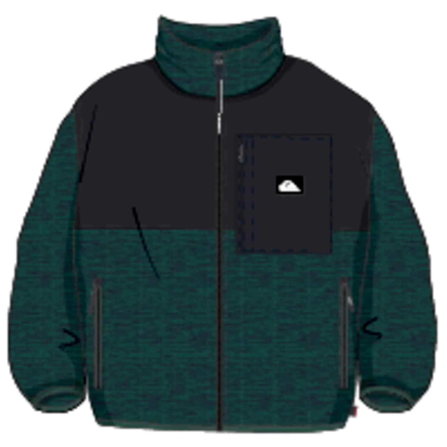 Мъжко поларено яке Quiksilver Shallow Water Full-Zip Fleece jacket - Trekking Green Heather
