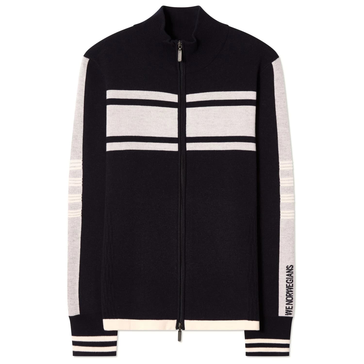 Мъжки вълнен пуловер We norwegians Rocky FullZip Merino jacket - Navy Blue