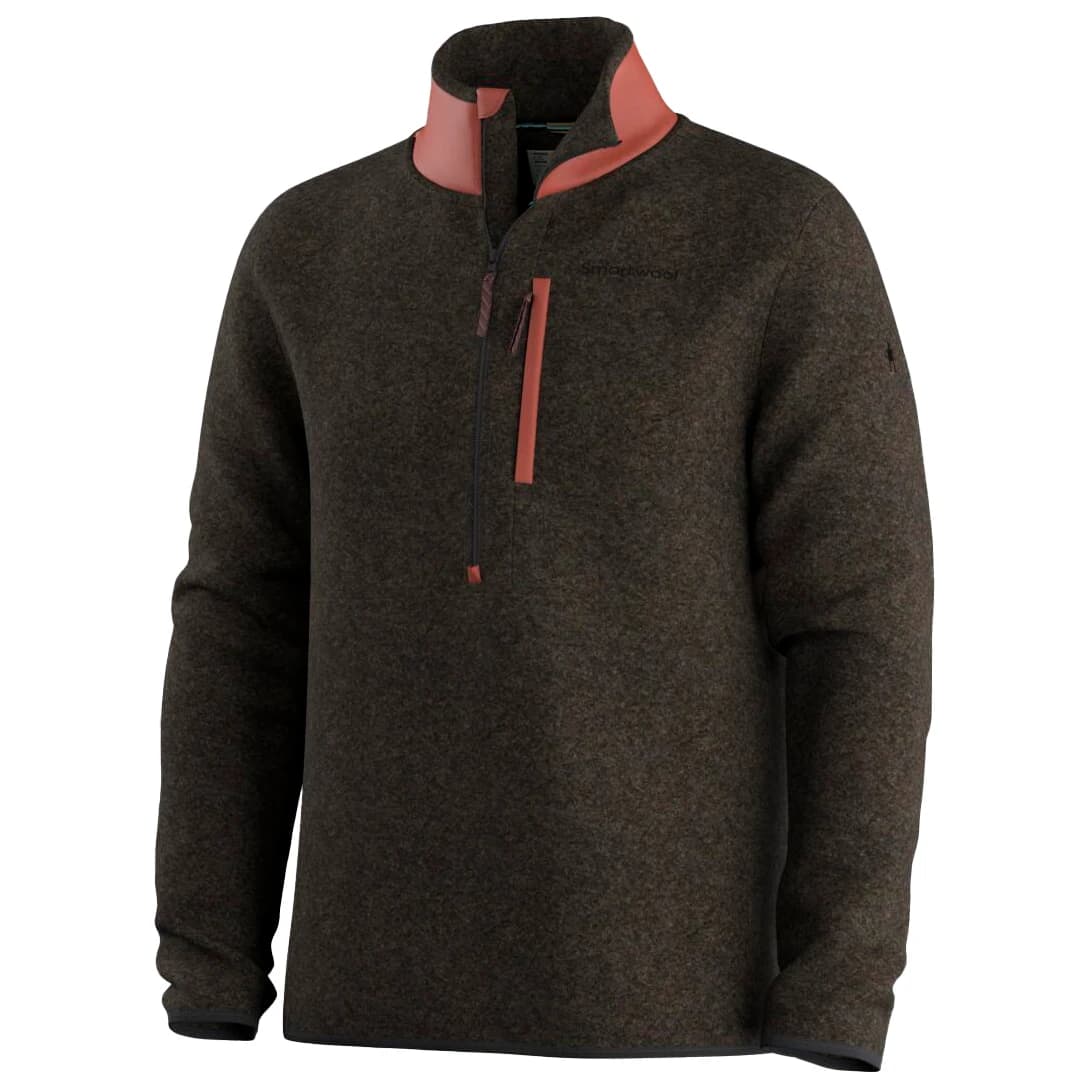 Мъжки вълнен пуловер Smartwool Second Cut Fleece 1/2 Zip Fleece jumper - Burnt Sienna