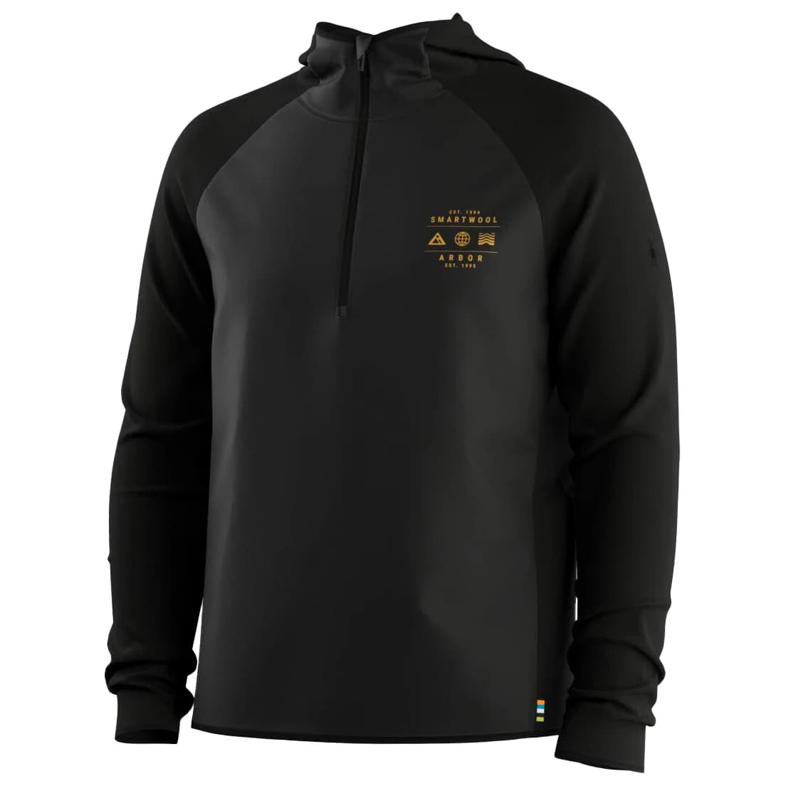 Вълнен пуловер Smartwool Smartloft 1/2 Zip Hoodie Merino jumper - Black / Honey Gold