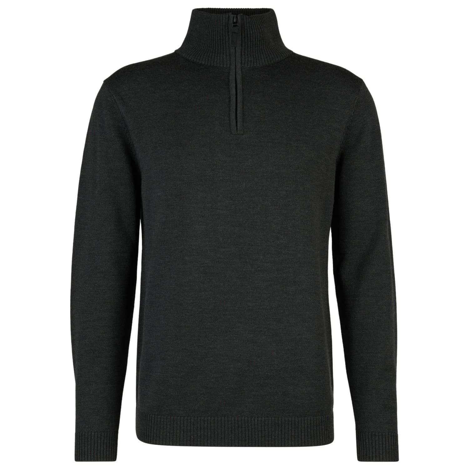Мъжки вълнен пуловер Stoic MerinoKnit MMXX.Kniva Half Zip Merino jumper - Black Melange