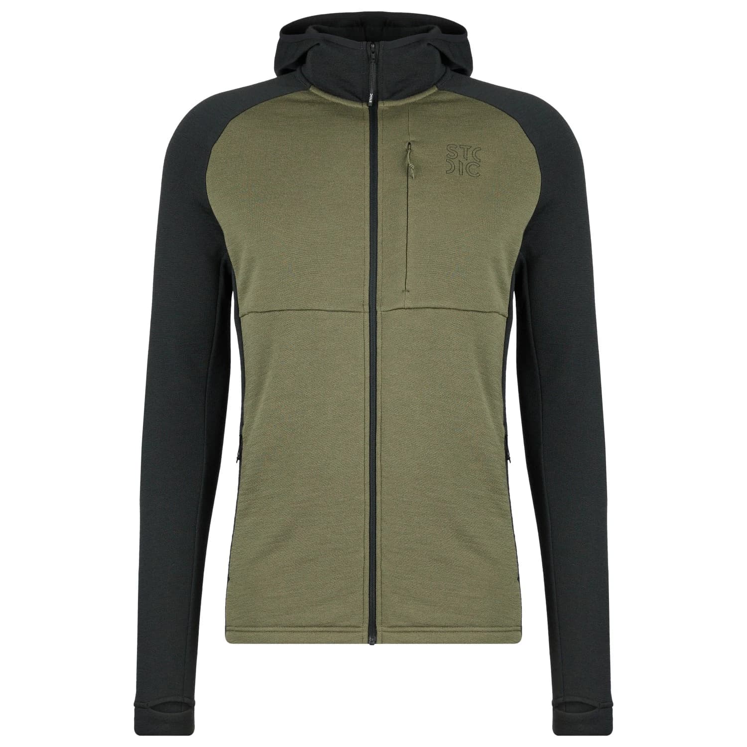 Мъжко вълнено яке Stoic MerinoFleece240 StorforsSt. Zip Hoody Merino hoodie - Black / Olive Green