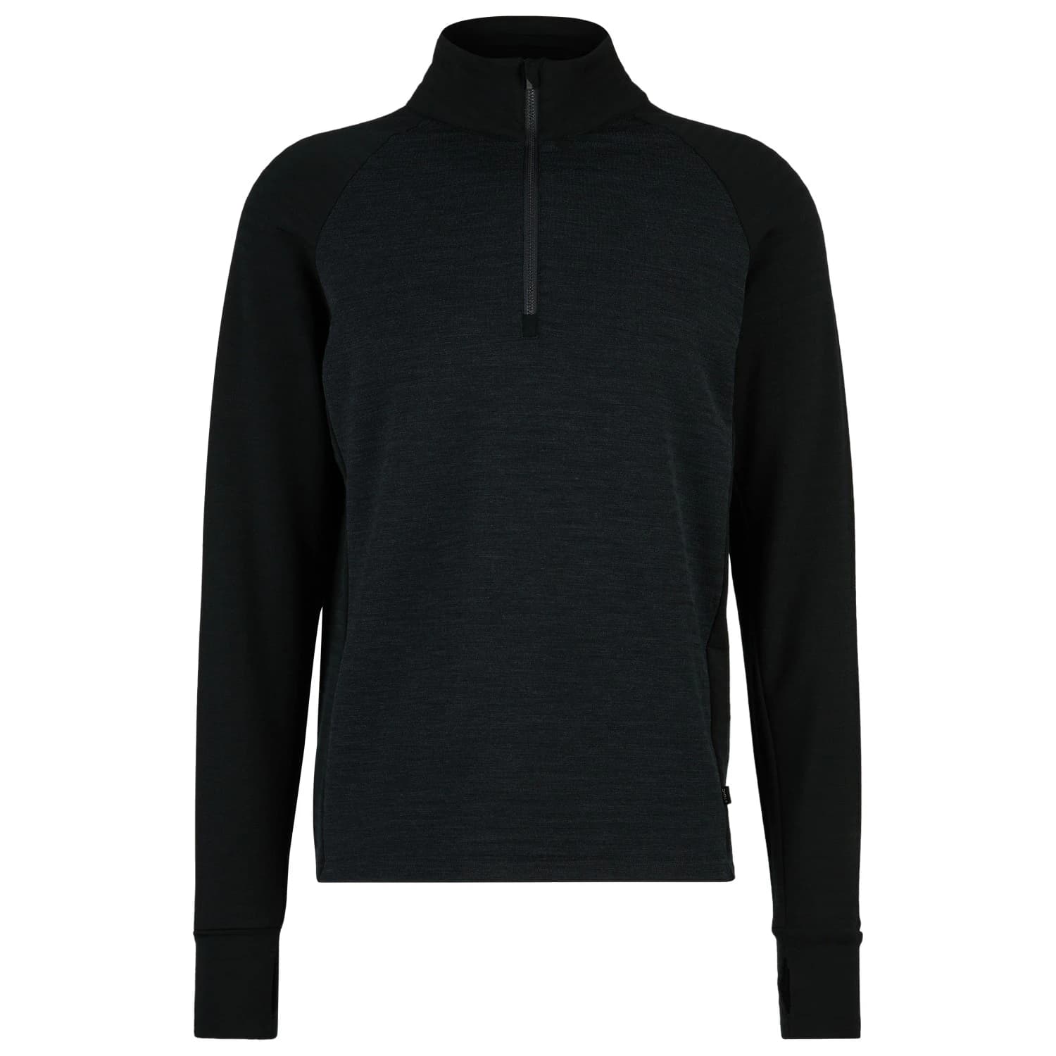 Мъжки вълнен пуловер Stoic MerinoFleece260 FlenSt. Half Zip Merino jumper - Black / Black Melange