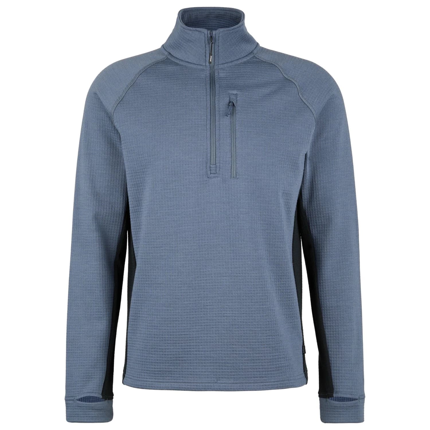 Мъжки вълнен пуловер Stoic MerinoWaffleFleece320 NorrdalSt. Half Zip Merino jumper - Ink Grey / Black