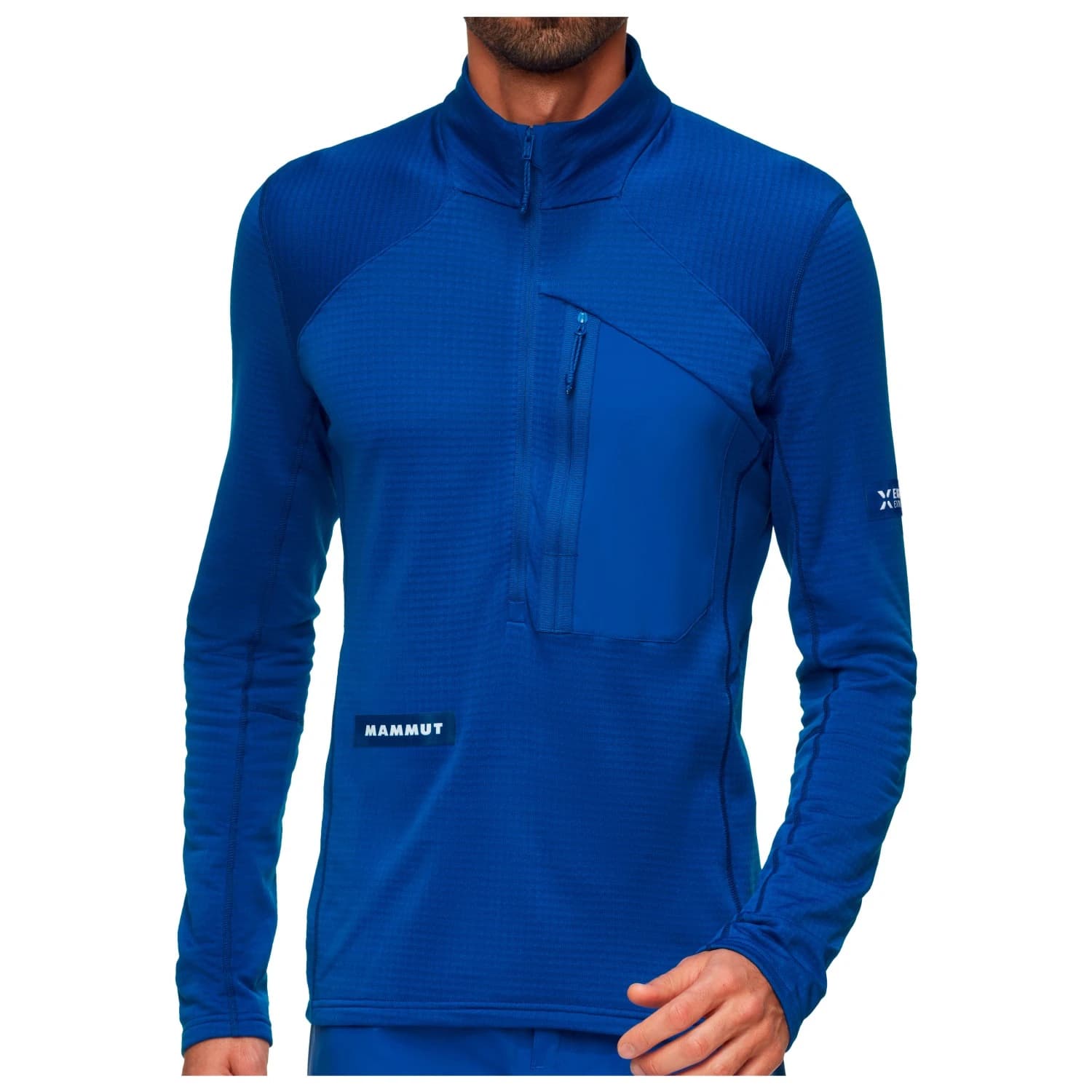 Мъжка спортна тениска Mammut Eiger Nordwand Advanced First Layer Half Zip Pull Fleece jacket - Eiger Blue